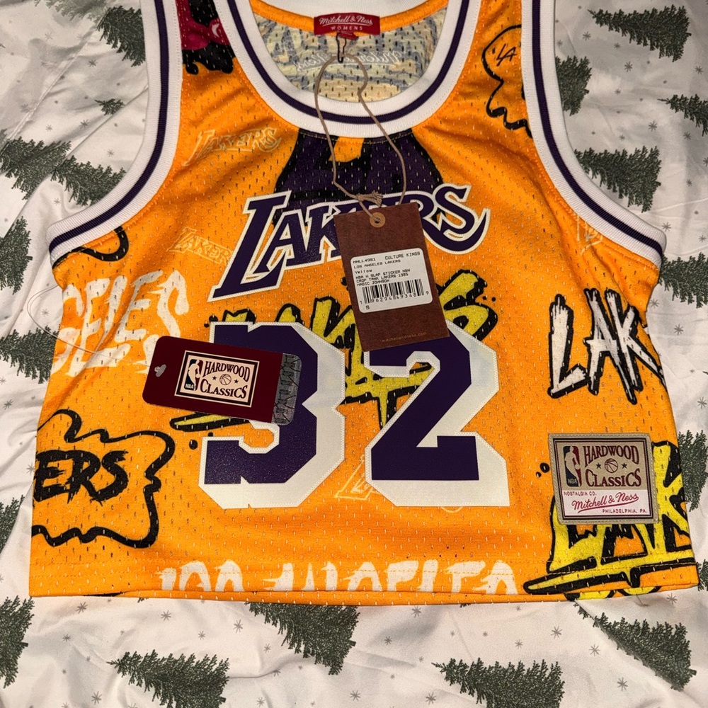 Mitchell & Ness Los Angeles Lakers Gold Purple #32 Hardwood Classics Tank